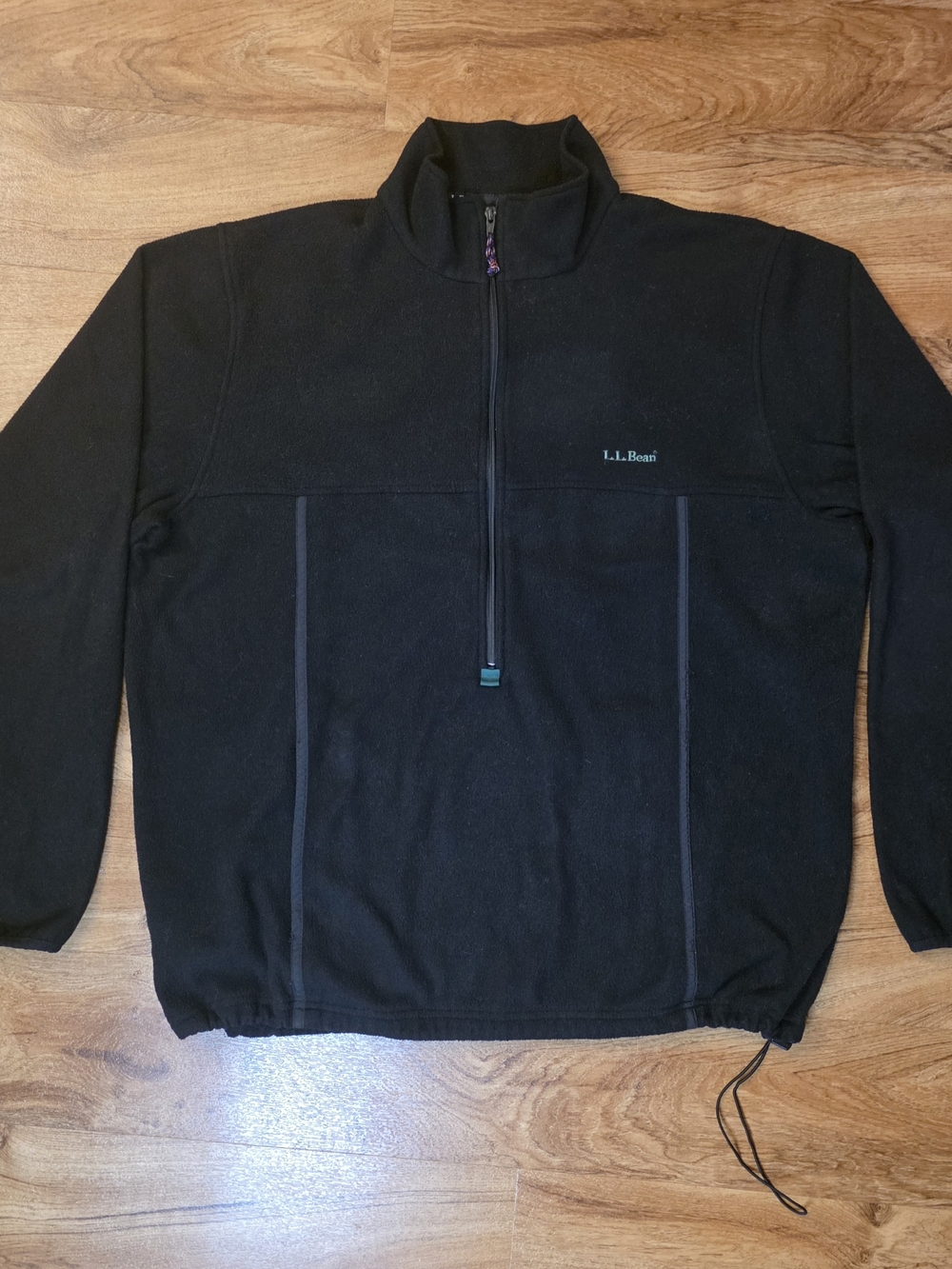 Vintage L.L.Bean Black Quarter-Zip Fleece Pullover